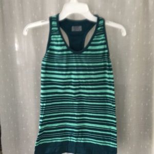 Athleta Neon Stripe Running Fitness Tank